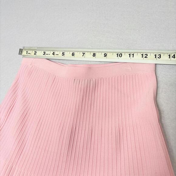 KERISMA Ribbed Flare Midi Skirt Baby Pink M - Picture 5 of 7